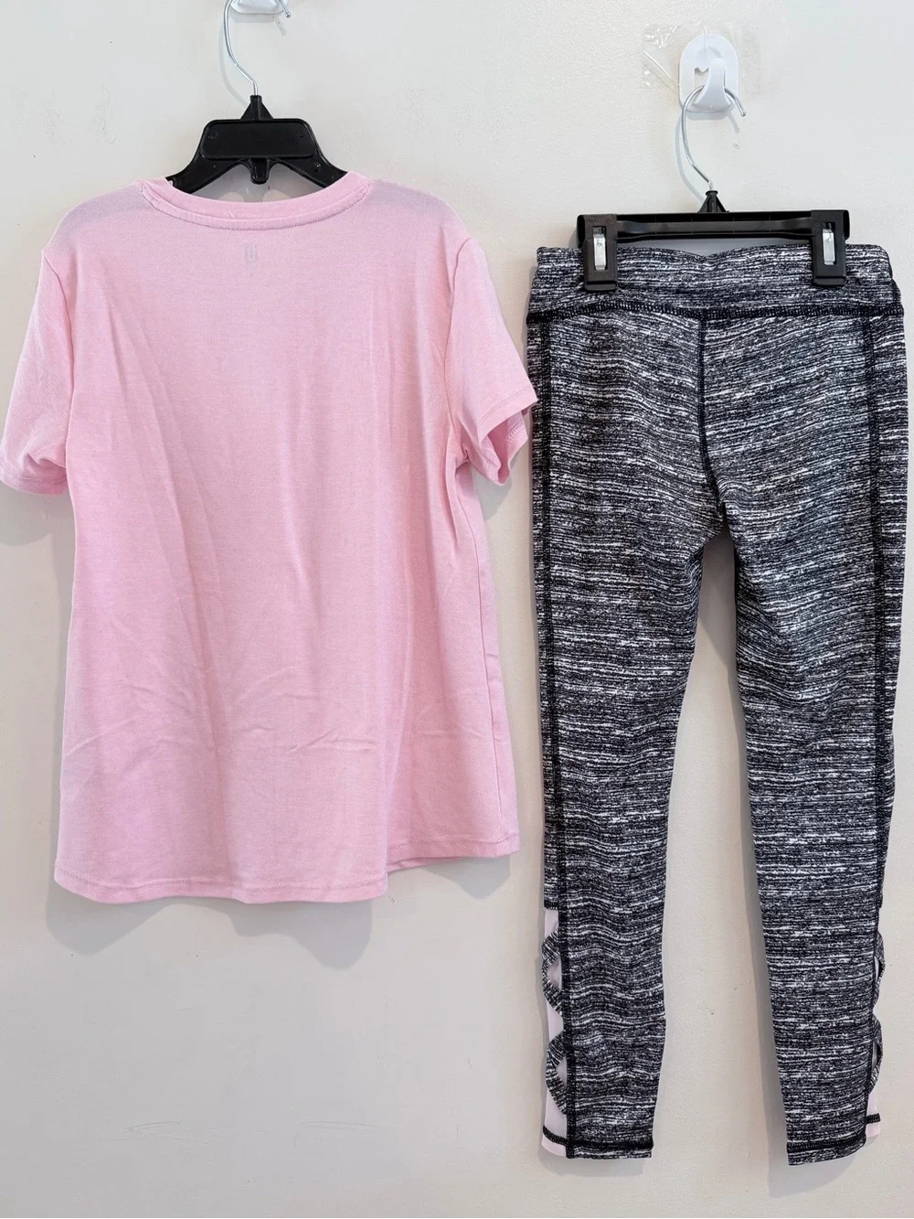 Ideology Pink Tee with Gray Space-Dye Leggings Set